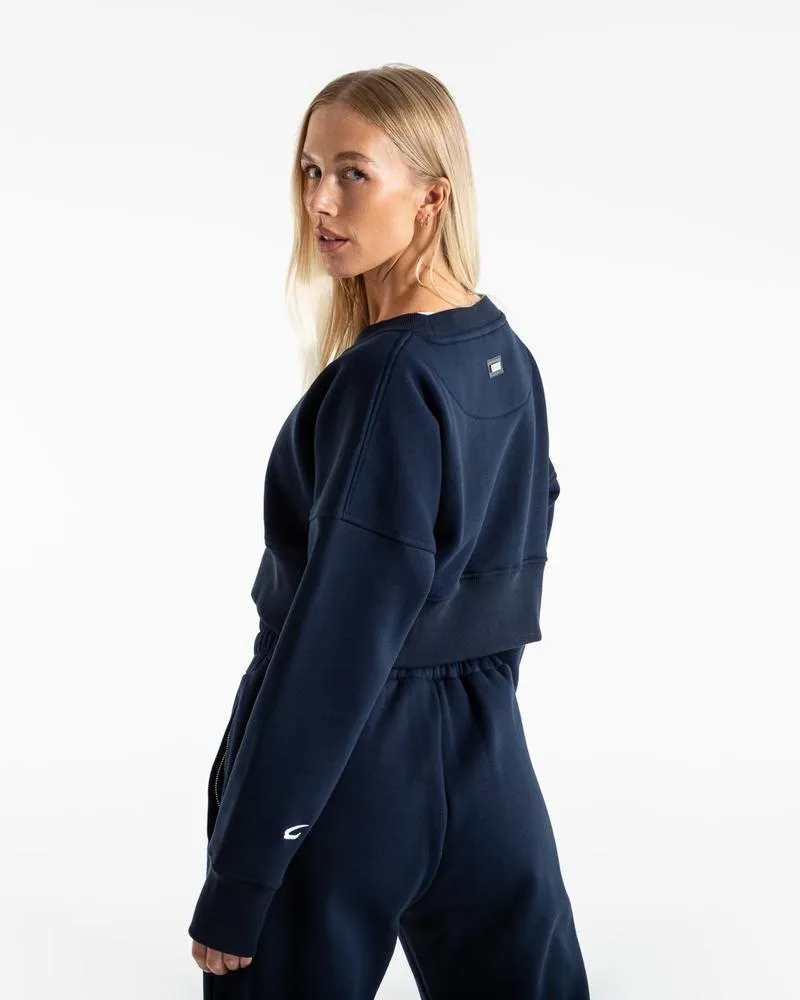 JOHNSON CROPPED SWEATSHIRT - NAVY