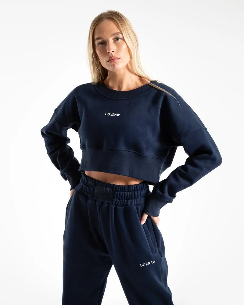 JOHNSON CROPPED SWEATSHIRT - NAVY