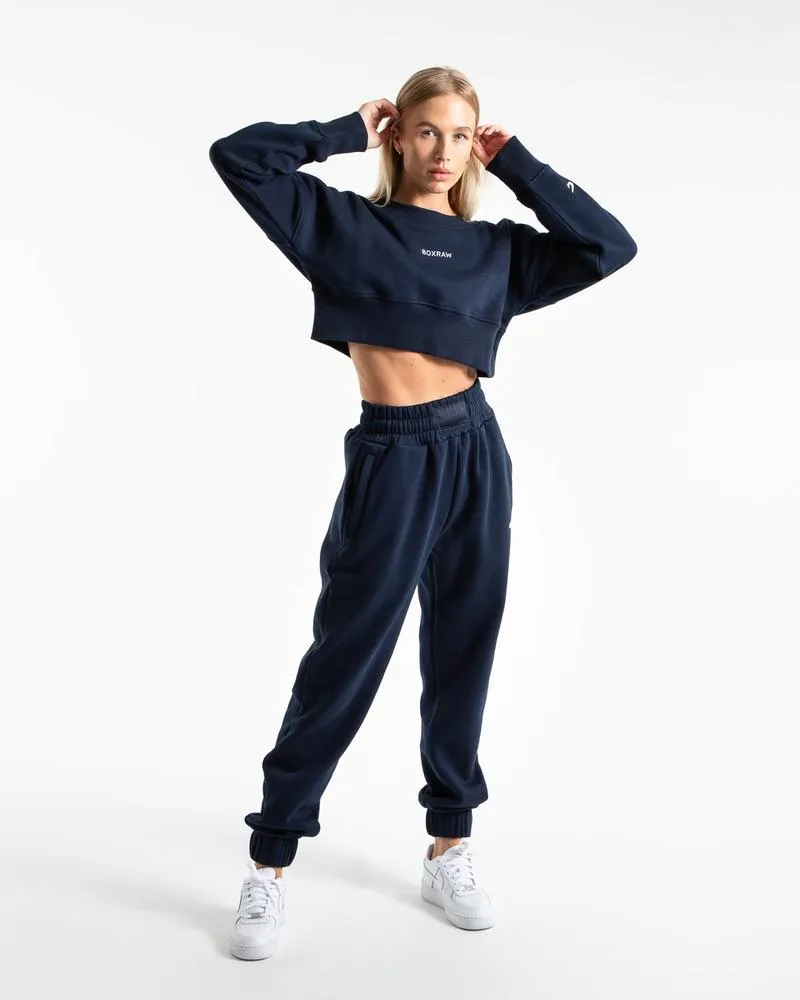 JOHNSON CROPPED SWEATSHIRT - NAVY