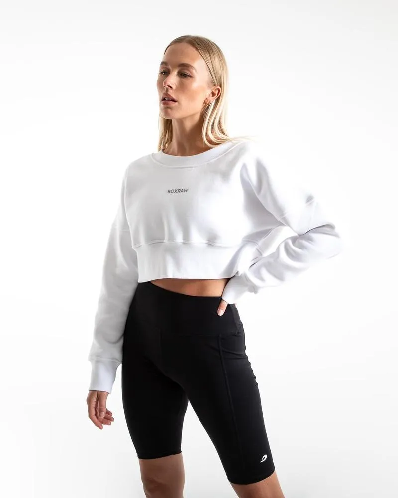 JOHNSON CROPPED SWEATSHIRT - WHITE