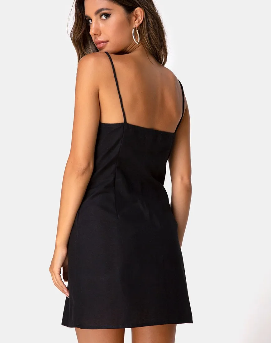 Kaira Slip Dress in Black