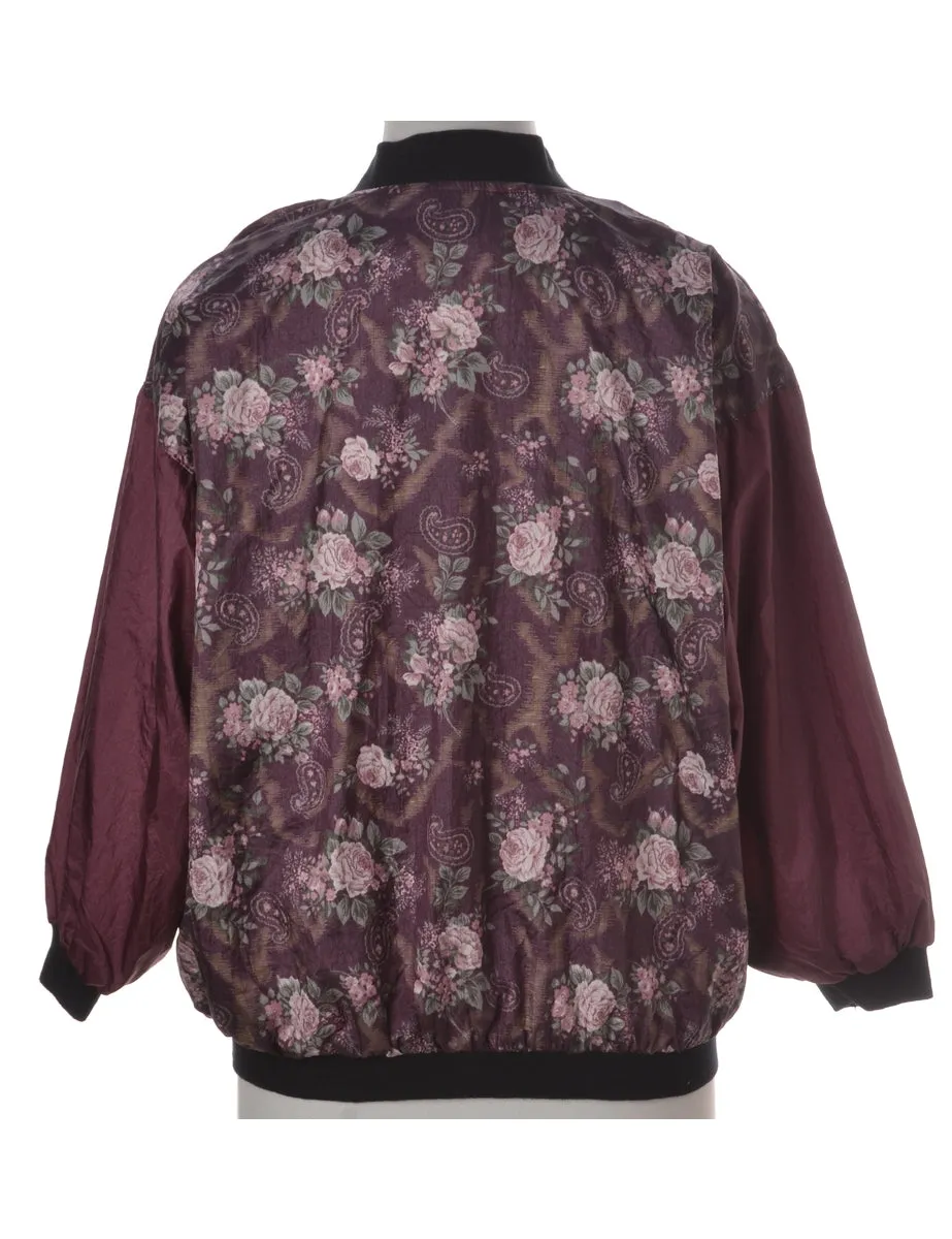 Label Floral Print Bomber Jacket