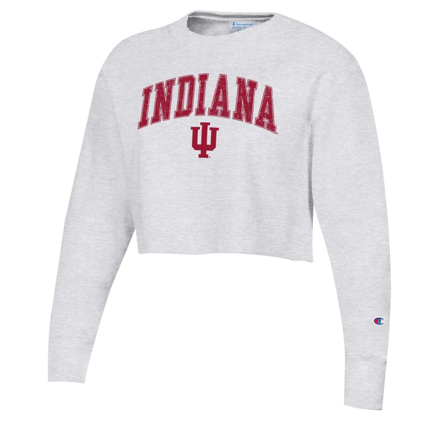 Ladies Indiana Hoosiers Reverse Weave Cropped Crew