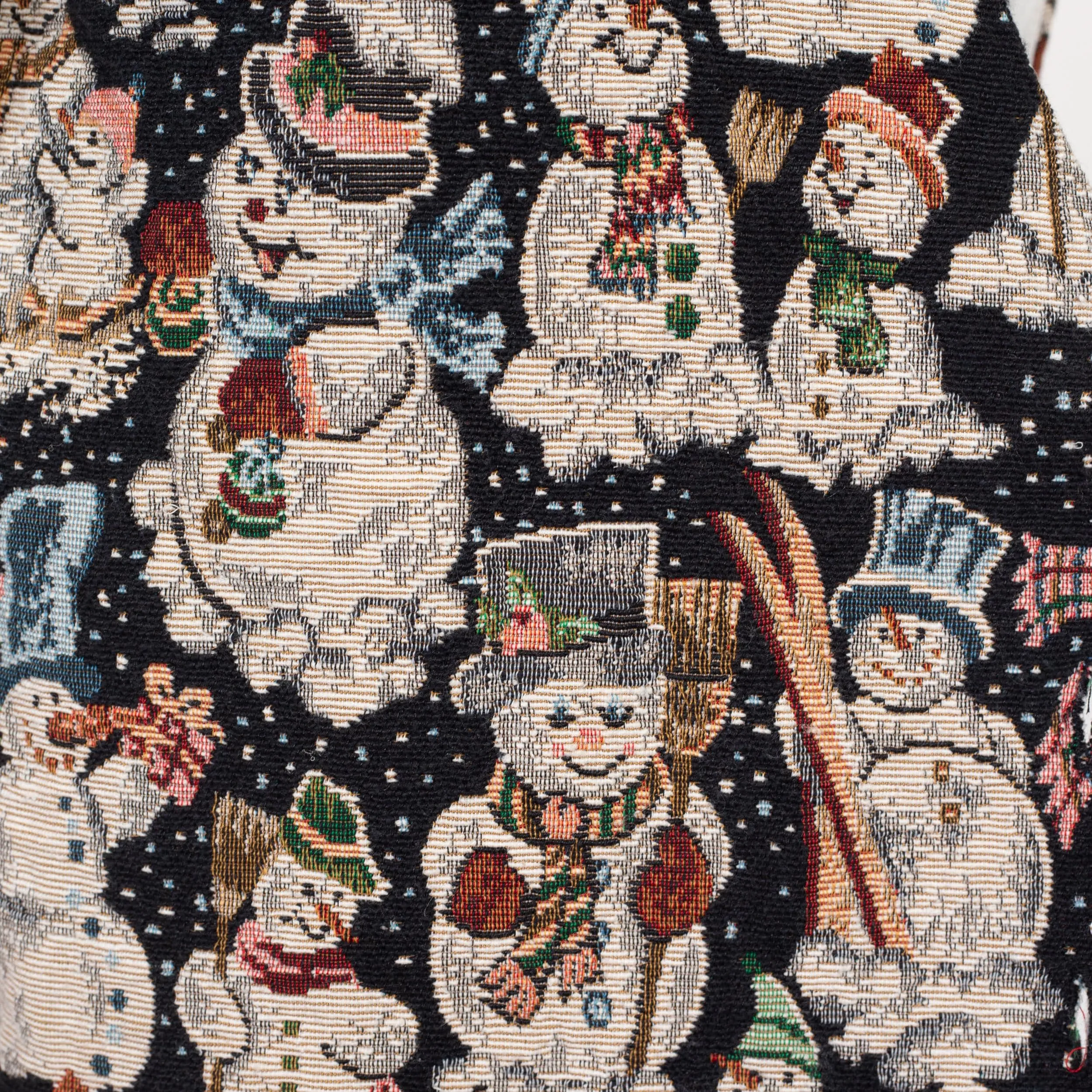 Large 80s Snowman Tapestry Vest Blouse