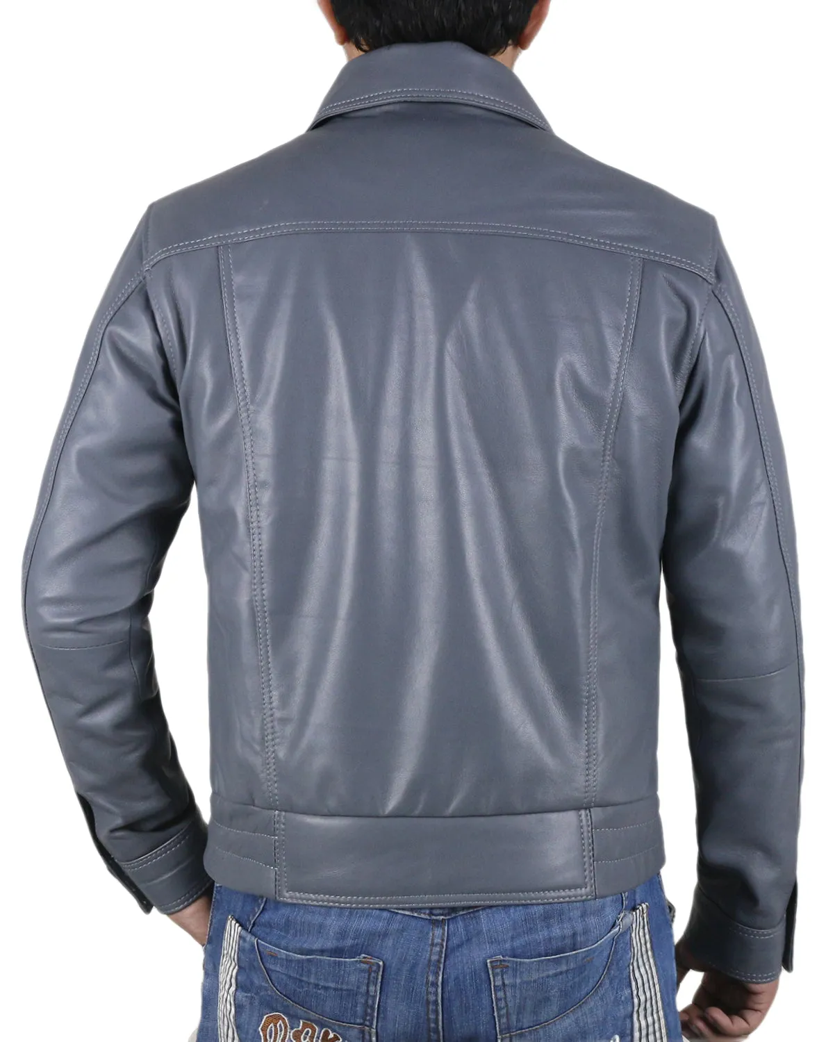 Leather Jackets Hub Mens Genuine Lambskin Leather Coat (Black, Aviator Jacket) - 1501305