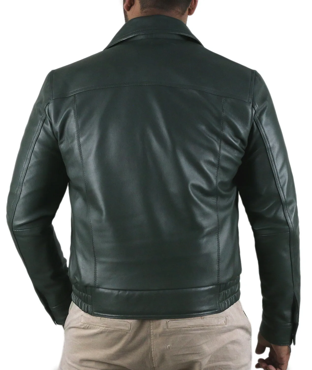 Leather Jackets Hub Mens Genuine Lambskin Leather Coat (Black, Aviator Jacket) - 1501305