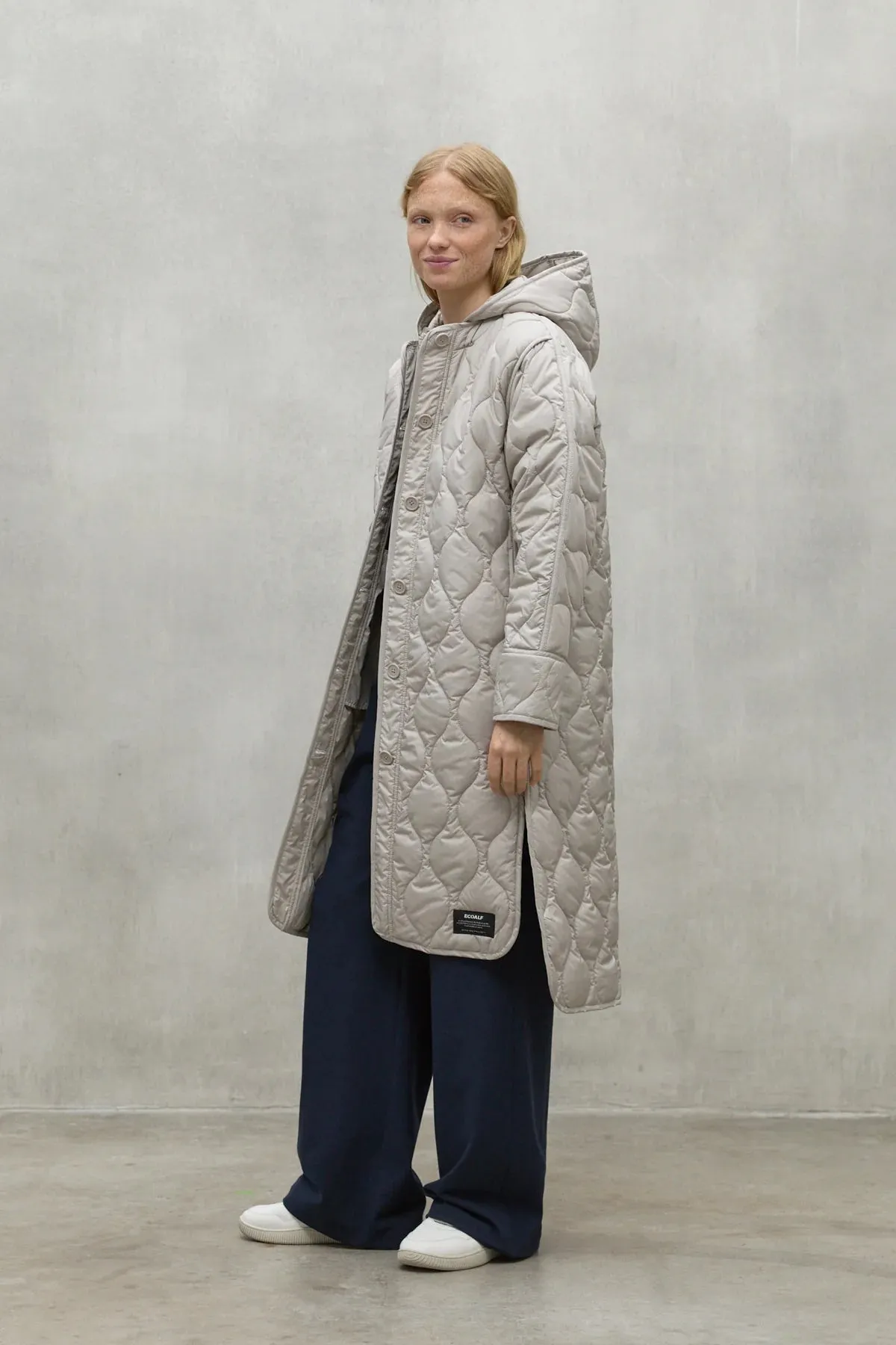 Lezna Light Beige Coat with Detachable Hood