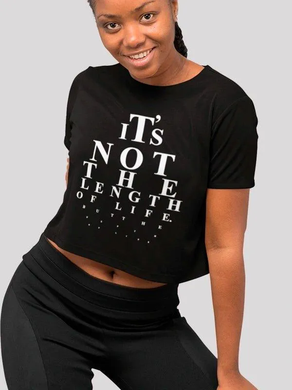 Life Black Crop Top For Women