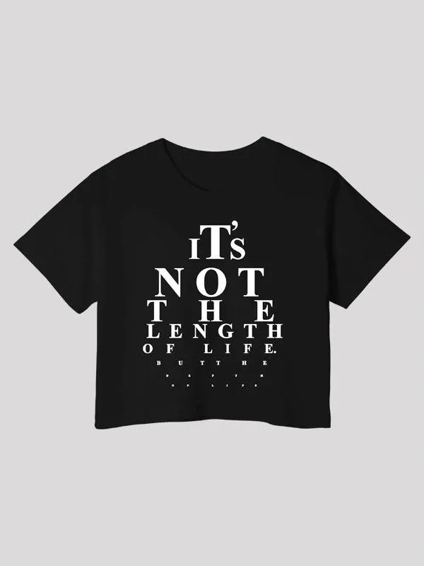 Life Black Crop Top For Women