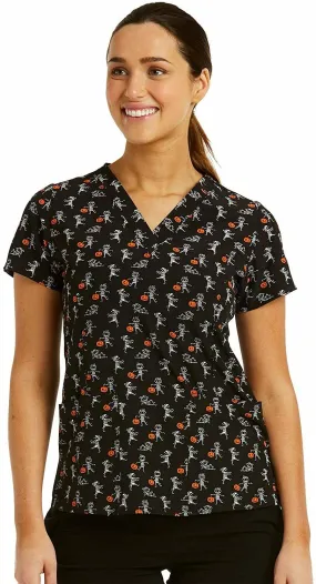 Maevn Women's Stretch V-Neck Print Scrub Top 1767-AWU <br> Sizes S to XL