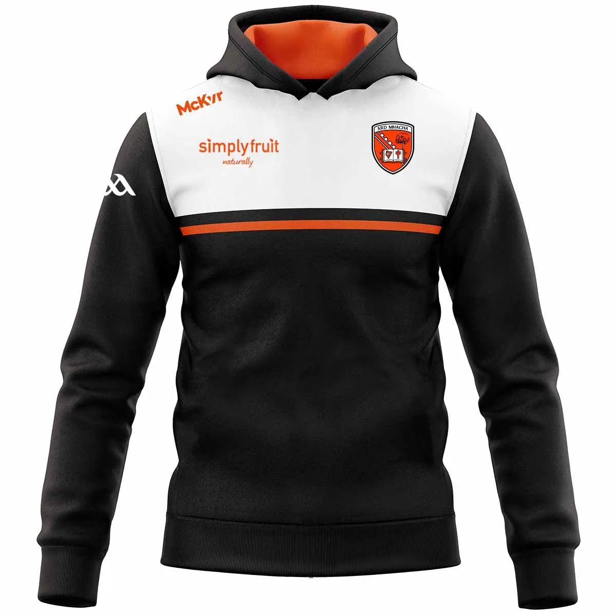 Mc Keever Armagh GAA Official Vital Hoodie - Adult - Black/White/Orange