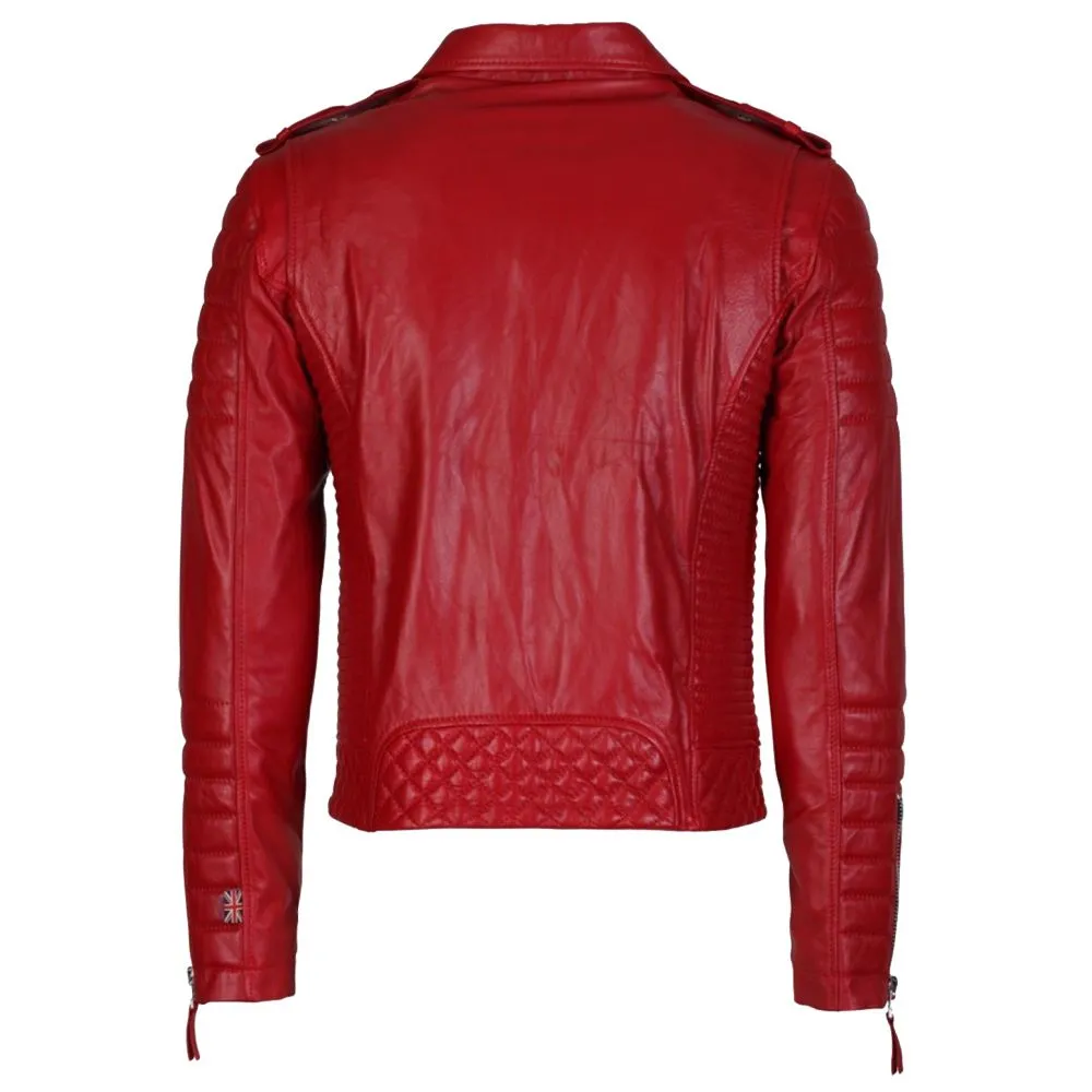 Men Supreme Red Fashion Leather Jacket