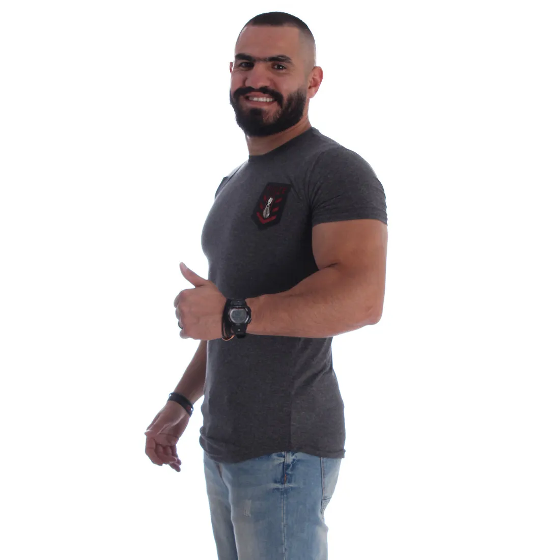 Men T-shirt- gray / made in Turkey -3339