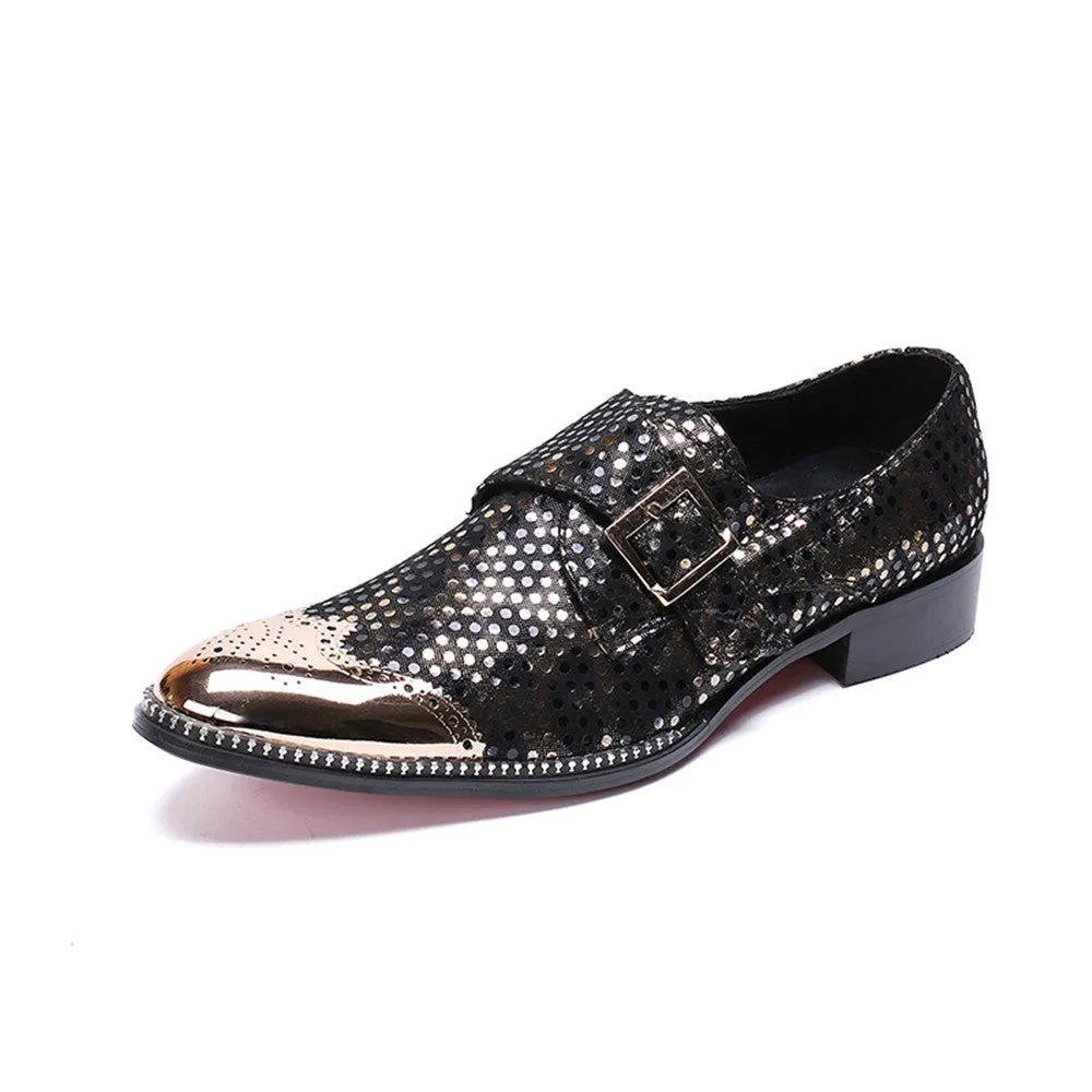 Mens Low Top Slip On Monk Strap Oxford Shoes