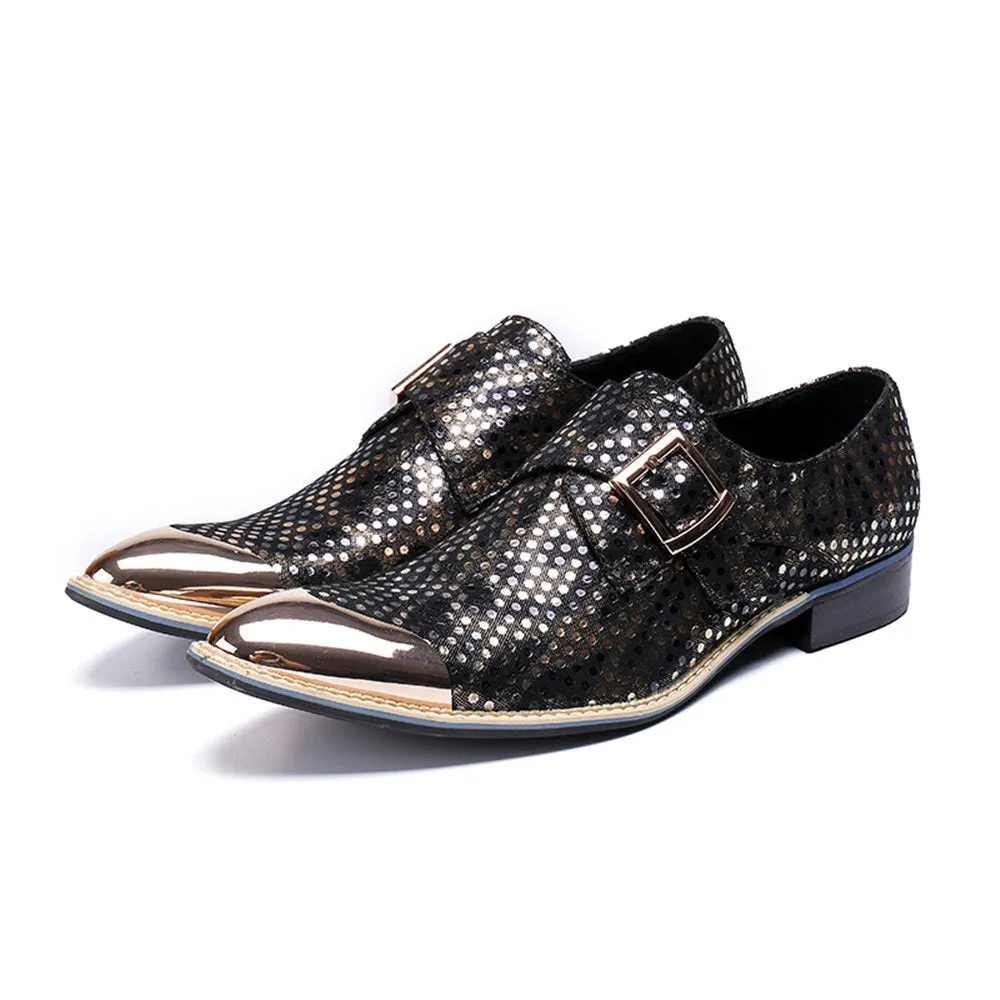 Mens Low Top Slip On Monk Strap Oxford Shoes