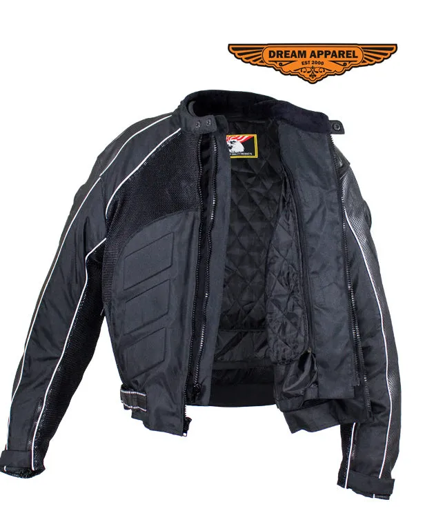 Mens Nylon & Mesh Leather Jacket