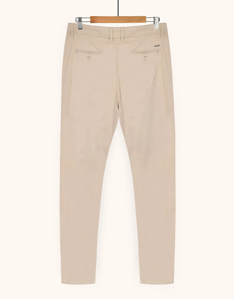 Men's Regular Fit Cotton Pant - Khaki