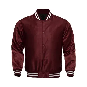 Mens Satin Jacket Maroon