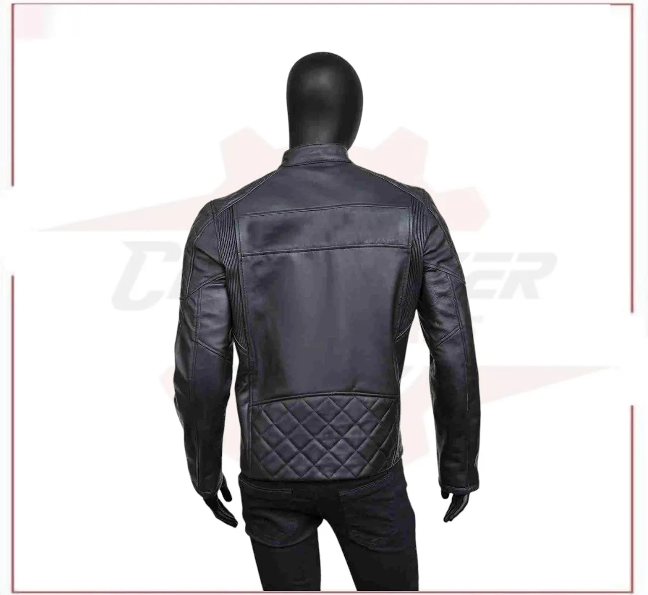 Mens Slimfit Black Leather Jacket