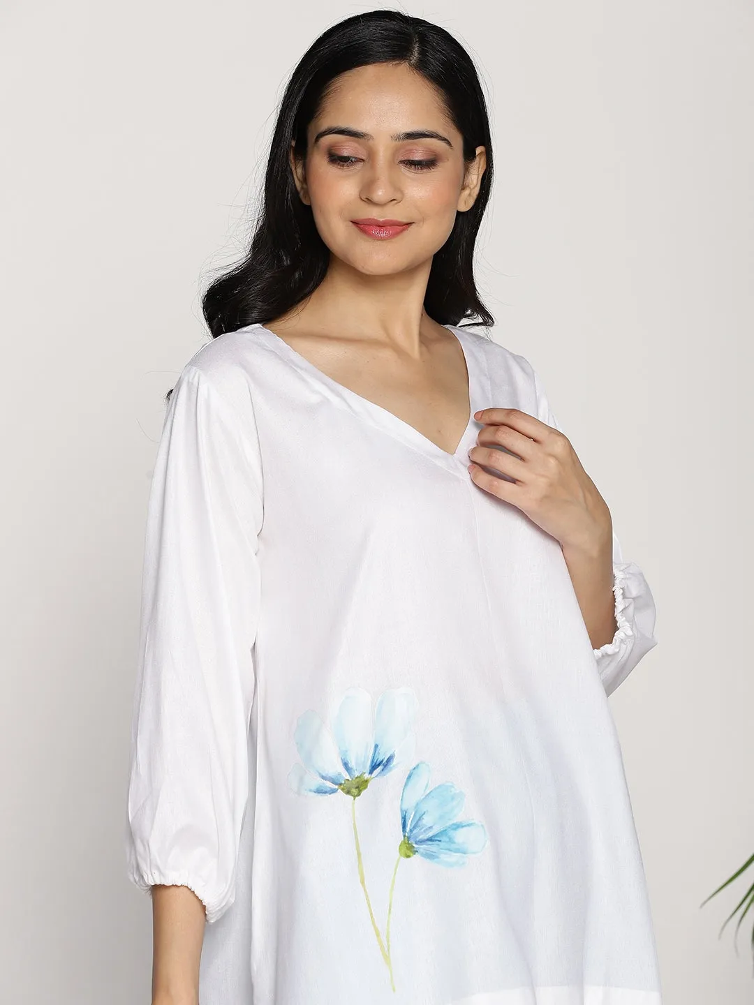 MilkyWhite Rayon Top - Kefi