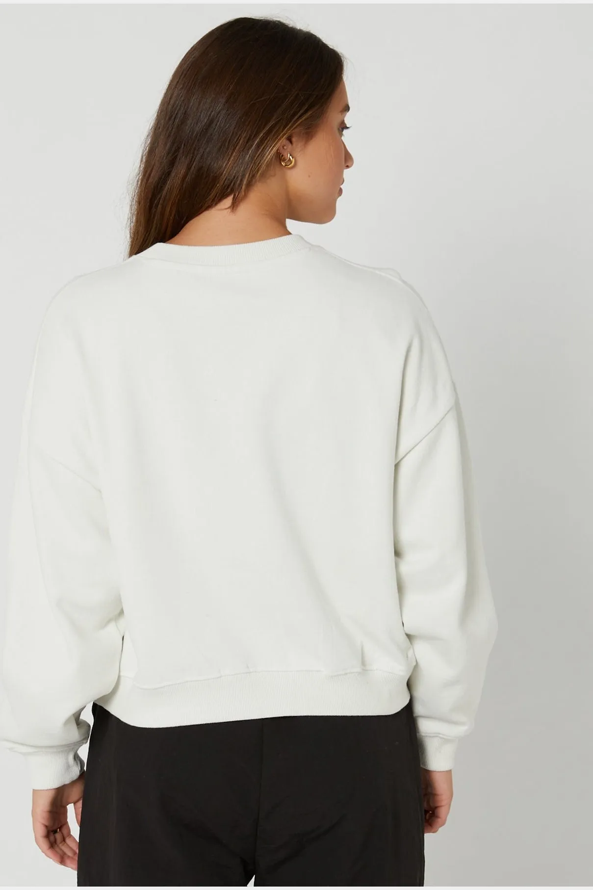 Misfit ethereal cropped crew - dirty white