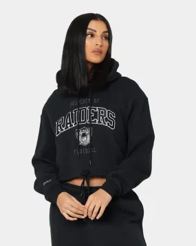 Mitchell & Ness Women's Las Vegas Raiders Vintage Arch Crop Hoodie Faded Black