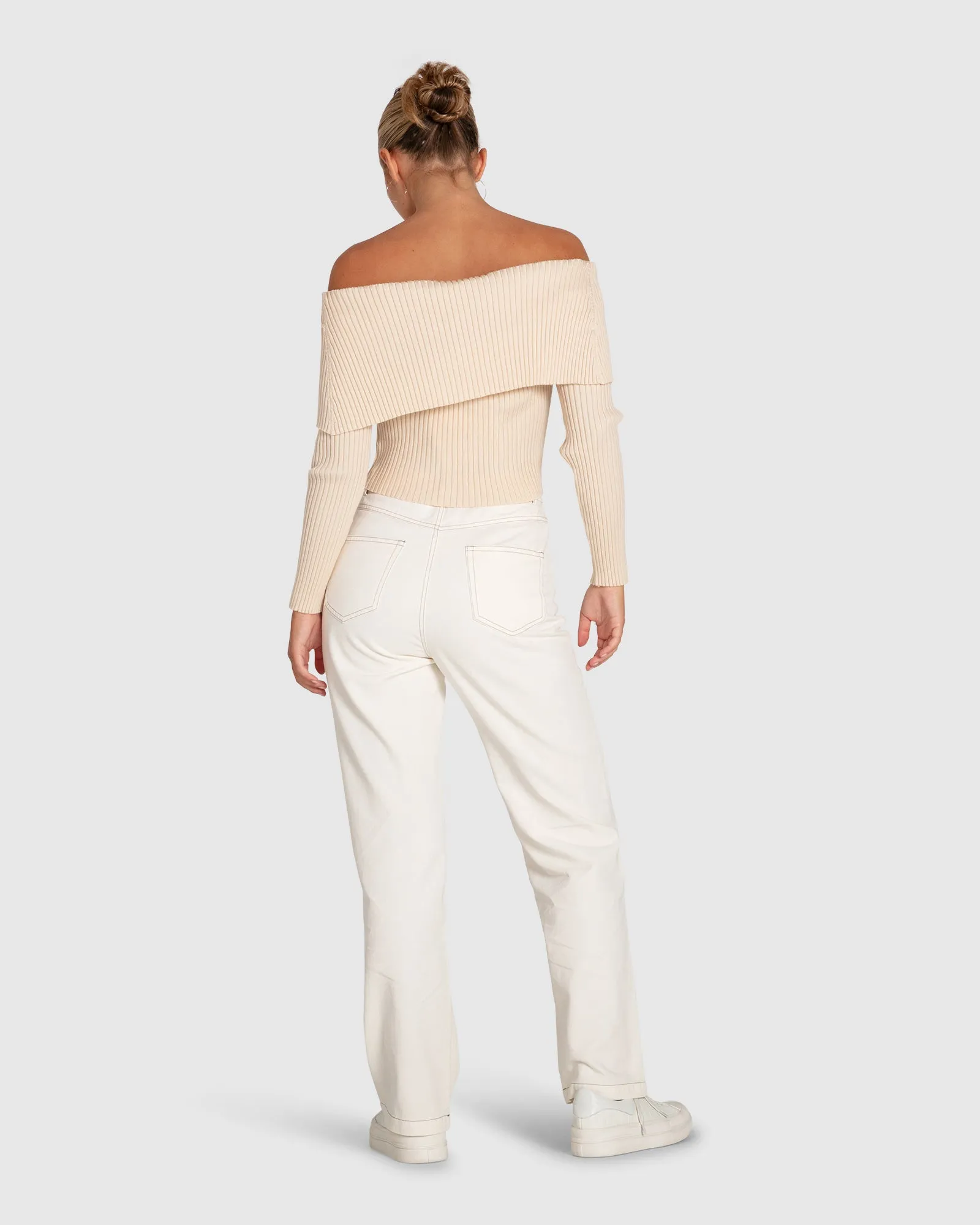 More Than Words Collared Knit Top - Cream