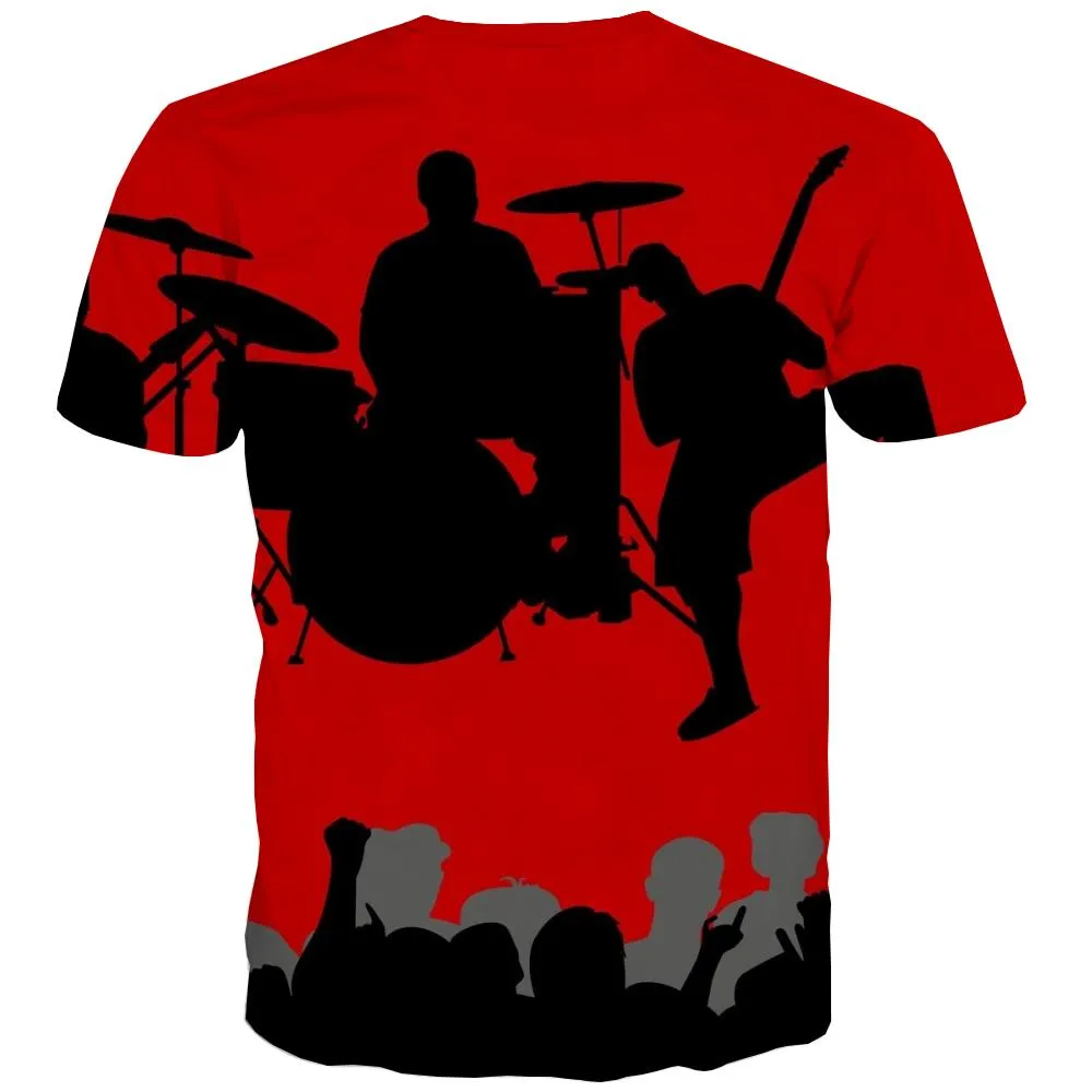 Music T-shirt Men Instrument Tshirt Anime Retro T-shirts 3d Electronic T shirts Funny