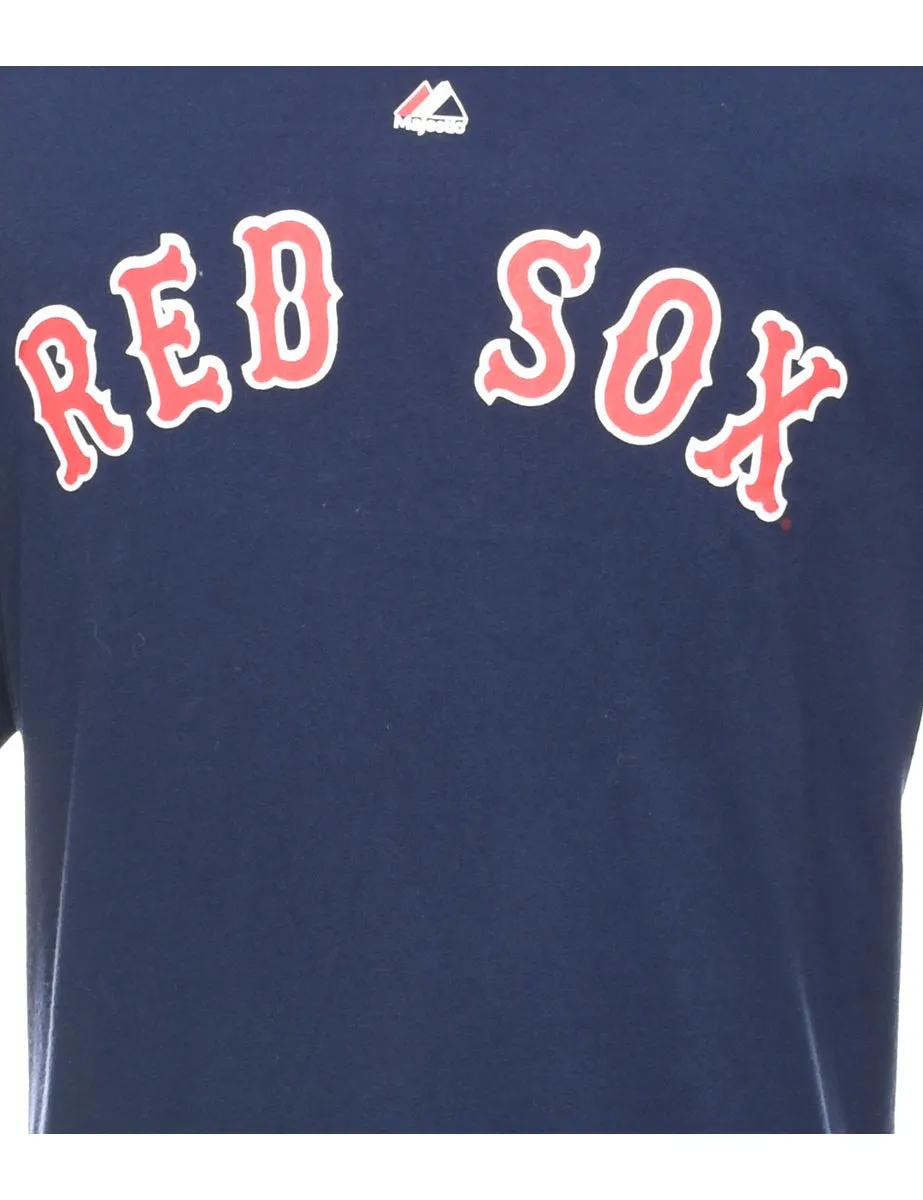 Navy, Red & White Red Sox Printed T-shirt - XL