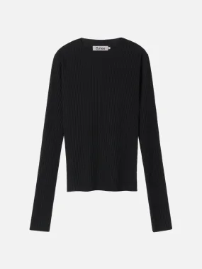 OLIVER RIBBED LONG-SLEEVE (BLACK)