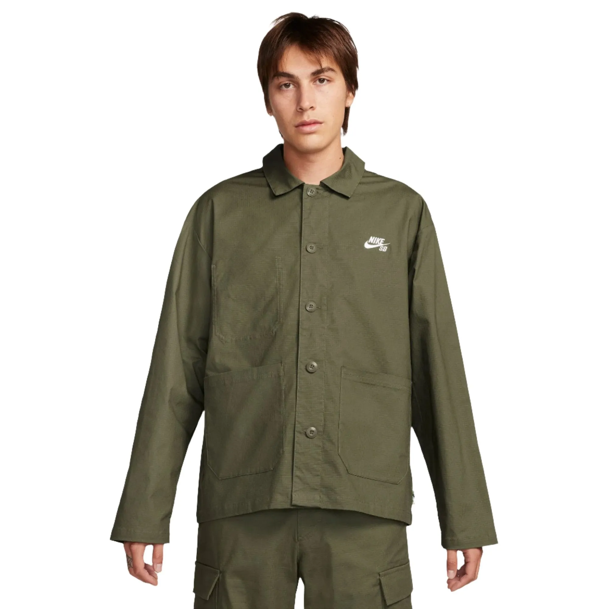 OLYMPIC CHORE JACKET MEDIUM OLIVE / WHITE