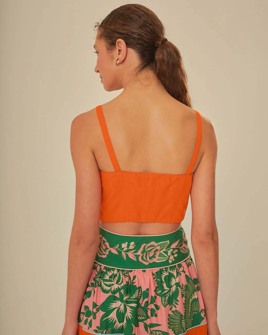 Orange Front Bow Top