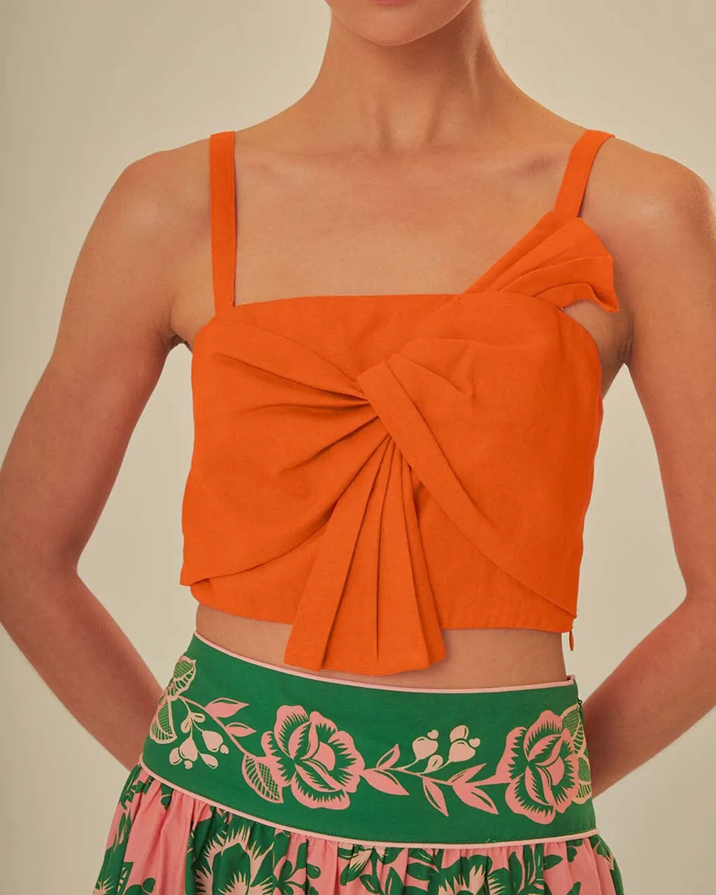 Orange Front Bow Top