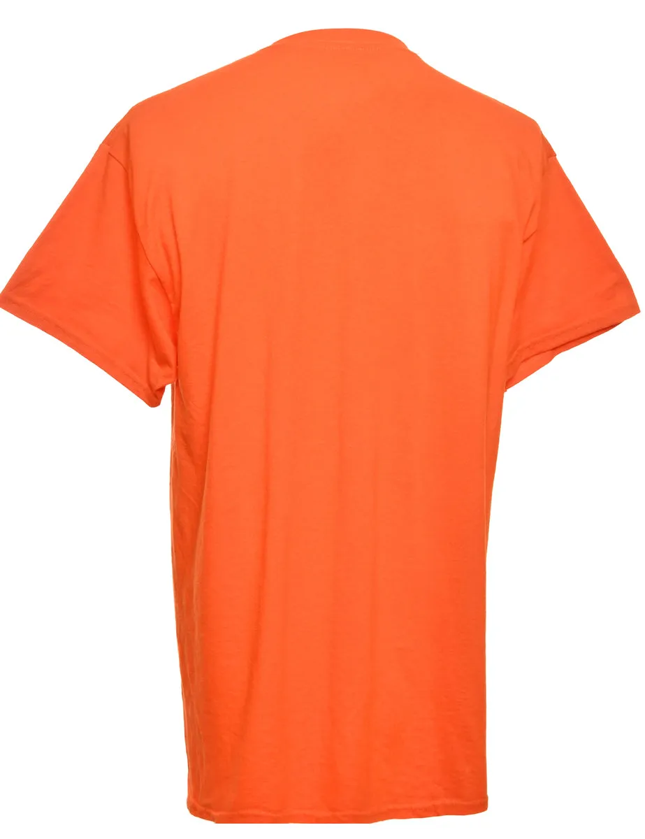 Orange Gildan Printed T-shirt - L