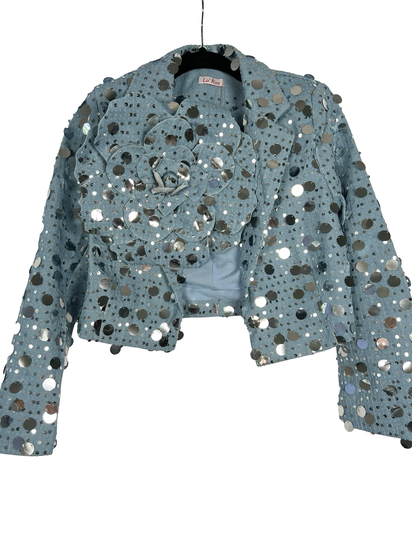 Oversized Rosette Denim Jacket