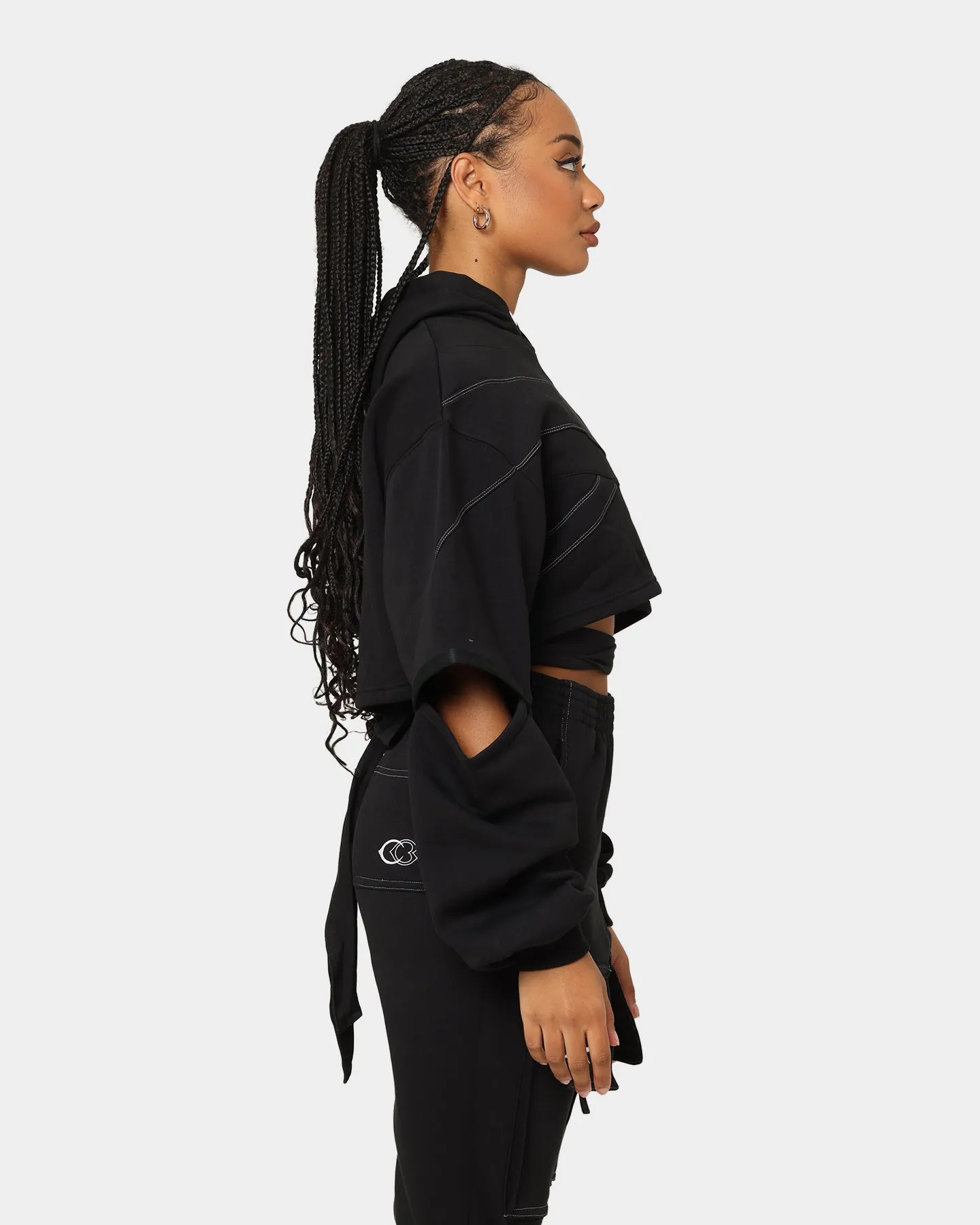 Reebok Women's Cardi B X Reebok Knit Sweatshirt Black