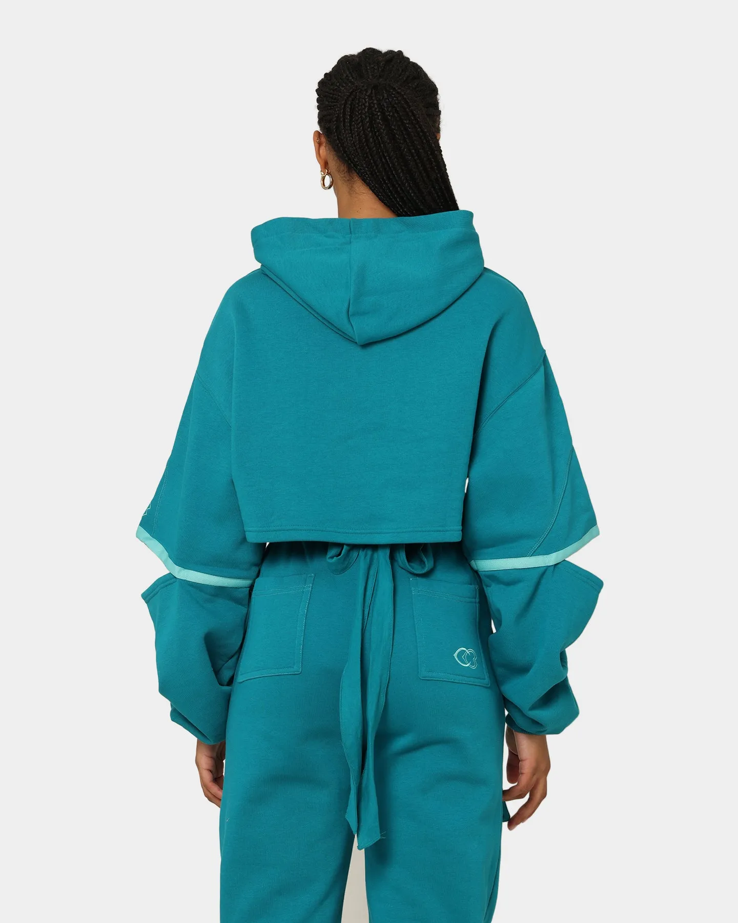 Reebok Women's Cardi B X Reebok Knit Sweatshirt Seapoteal