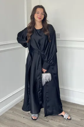 Satin Abaya - Black