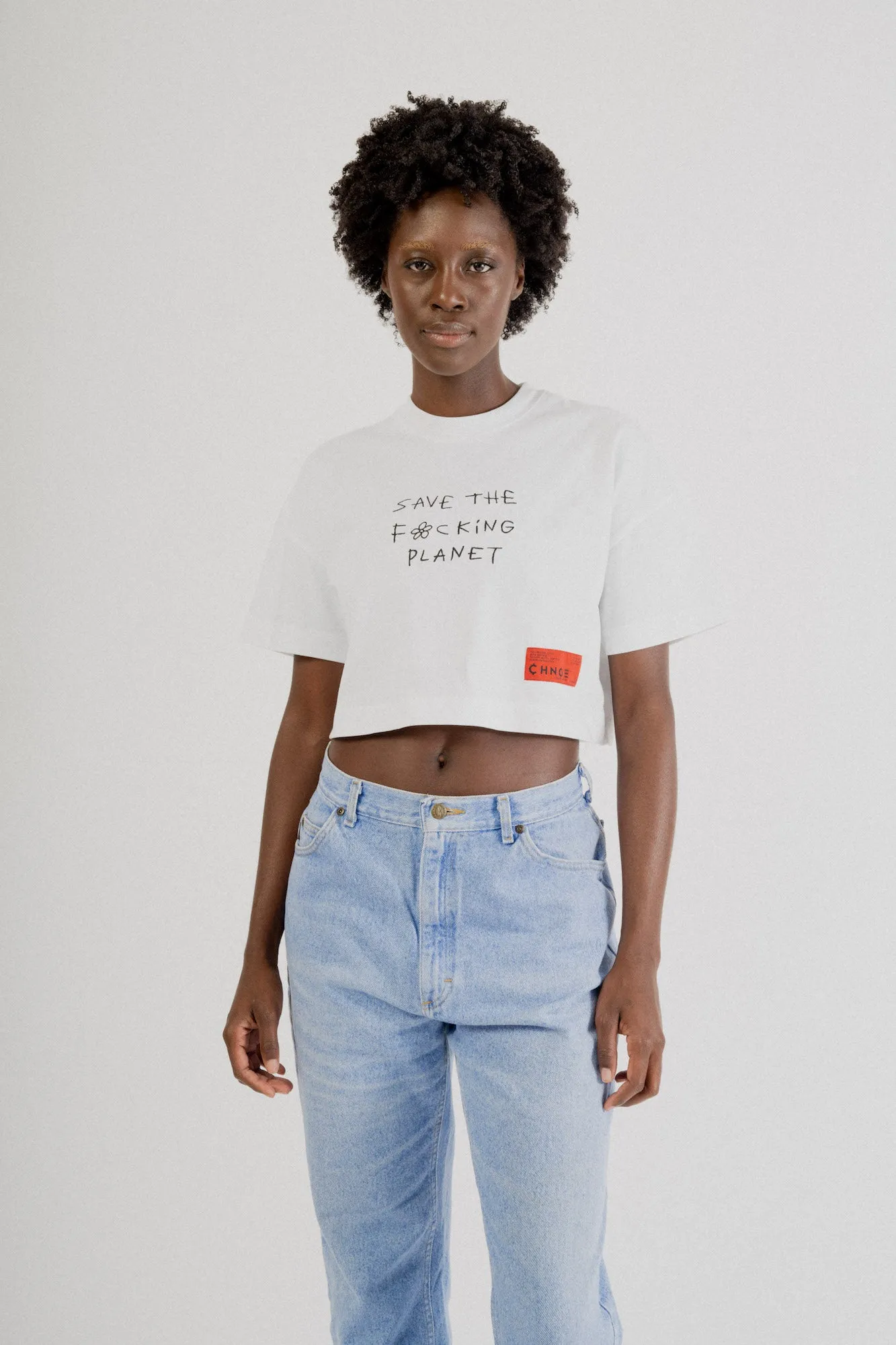 Save the Planet S/S Crop (White)