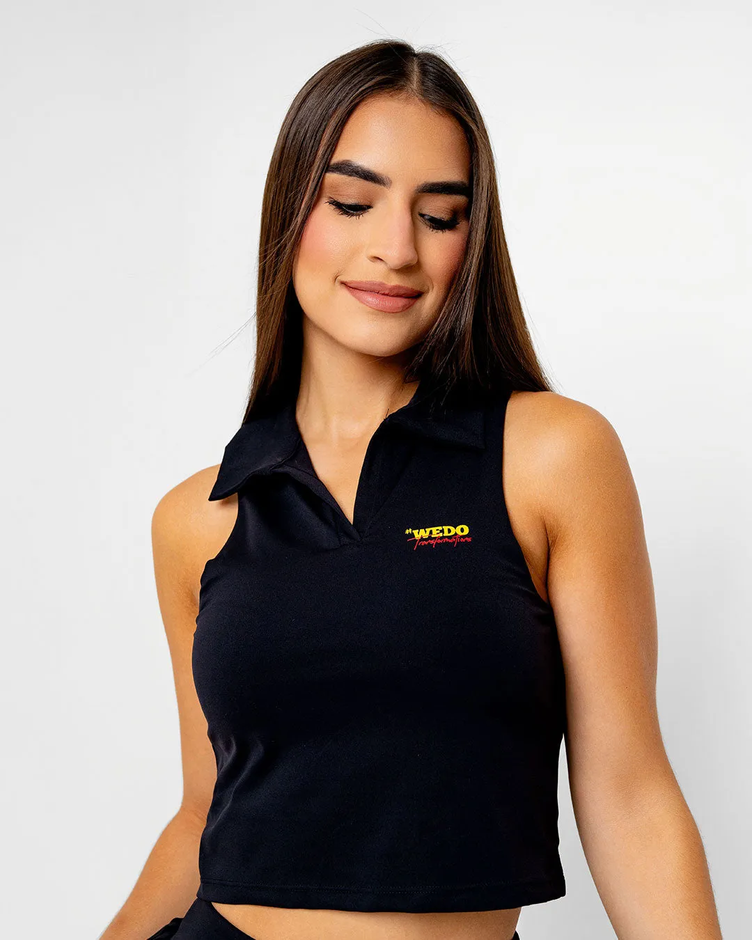 Sculpted Polo Cropped T-Shirt