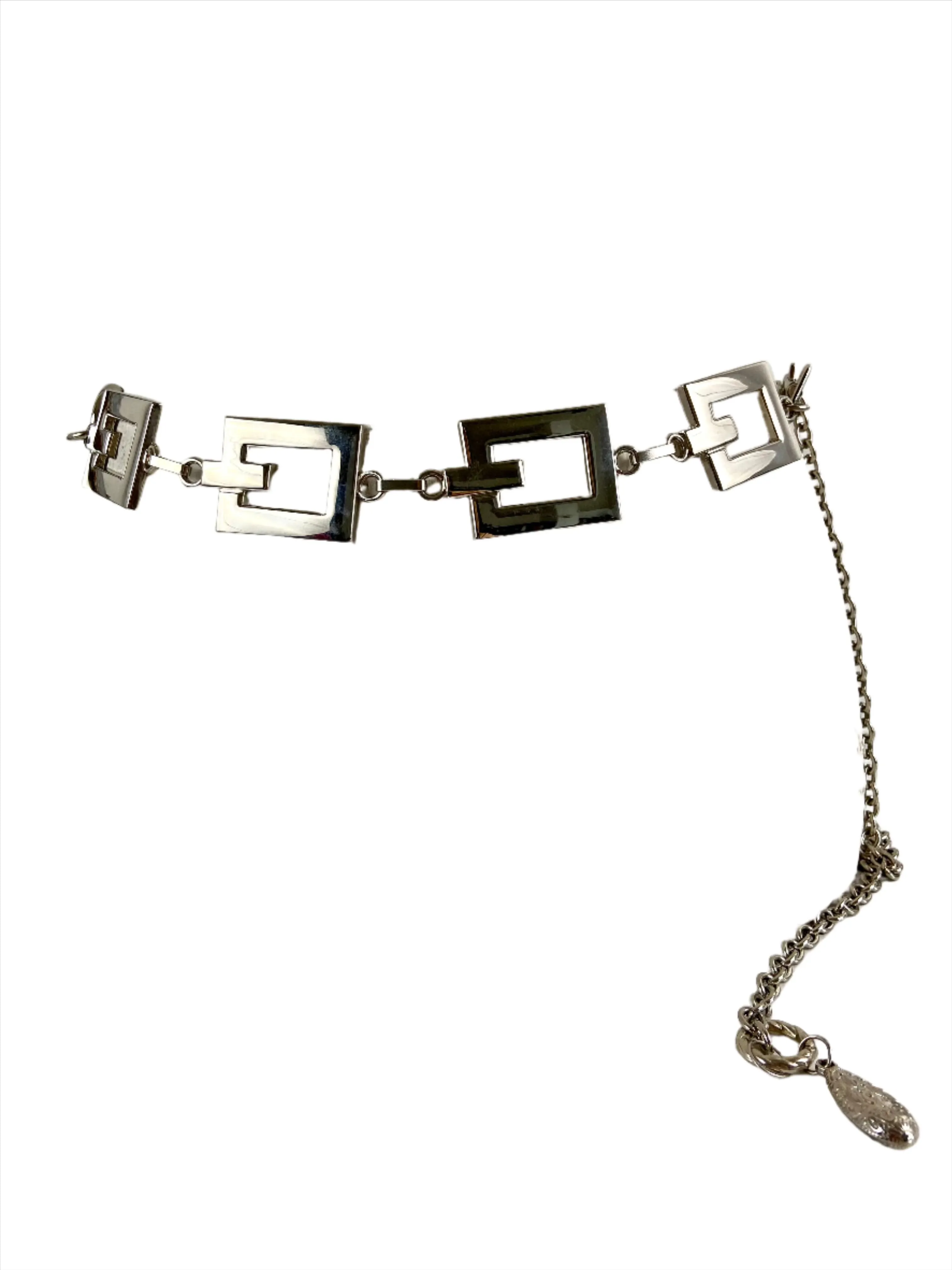 Silver chain waist belt