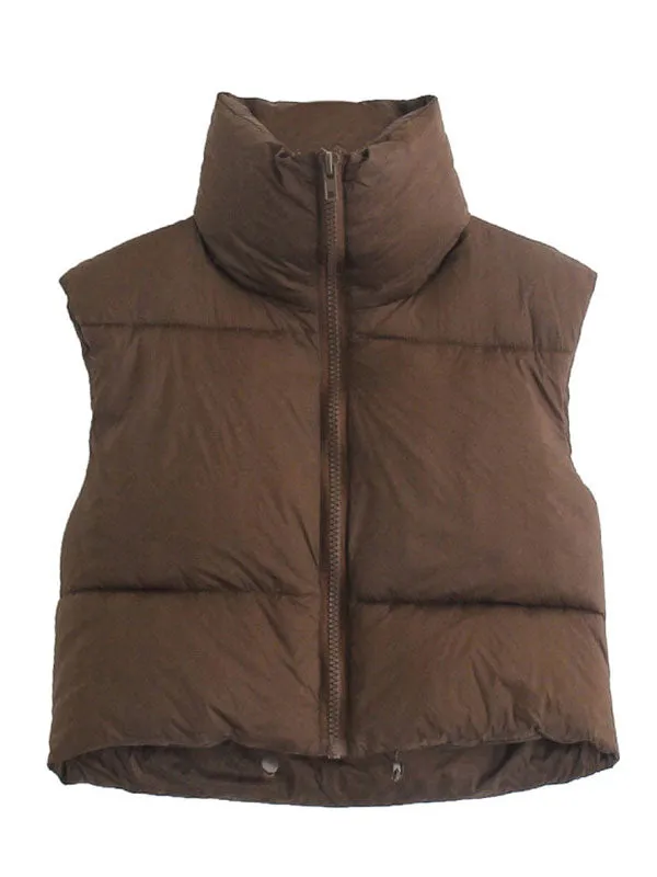 Sleeveless Cropped Puffer Jacket