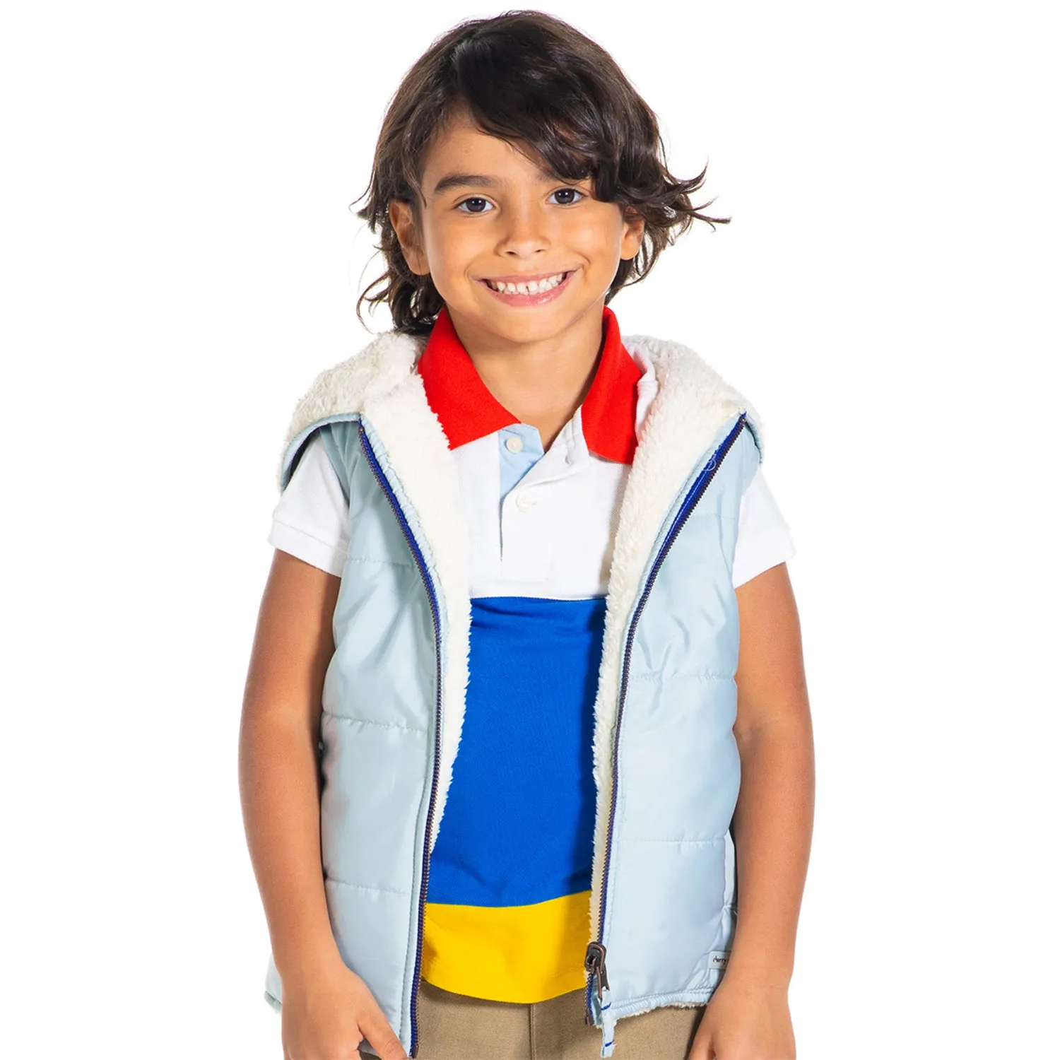 Sleeveless Hooded Regular Fit Reversible Jacket