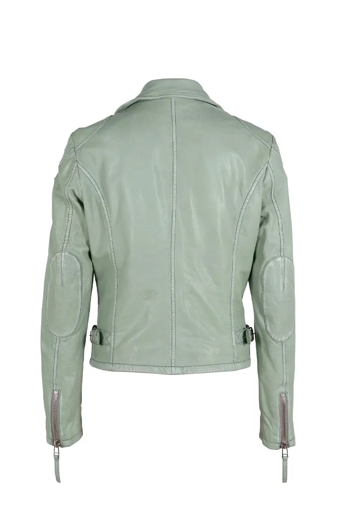 Sofia Leather Jacket - Frosty Green