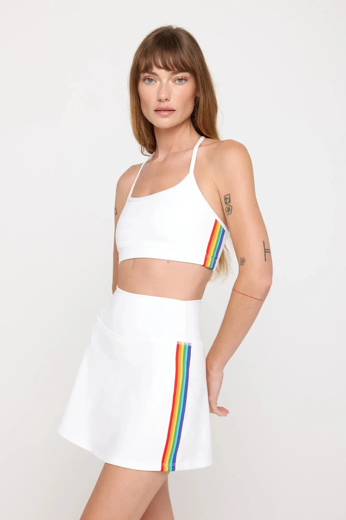 SPIRITUAL GANGSTER Rainbow T-Back sports bra top