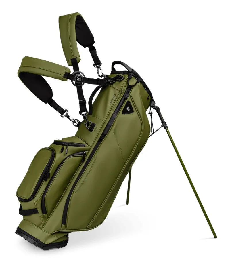 Sunday Golf Ryder Golf Stand Bag S-Class Olive Leather (Bag Height 35")