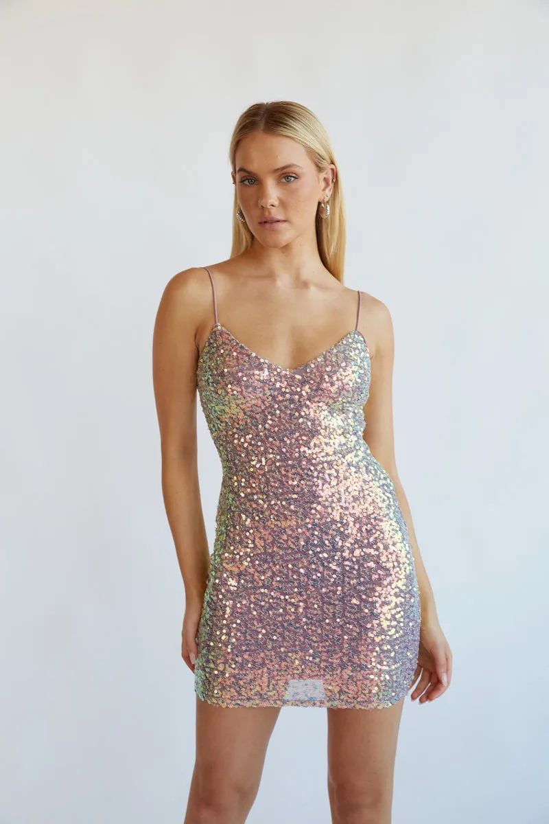 Taylor Open Back Sequin  Bodycon Mini Dress