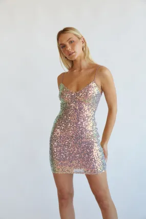 Taylor Open Back Sequin  Bodycon Mini Dress