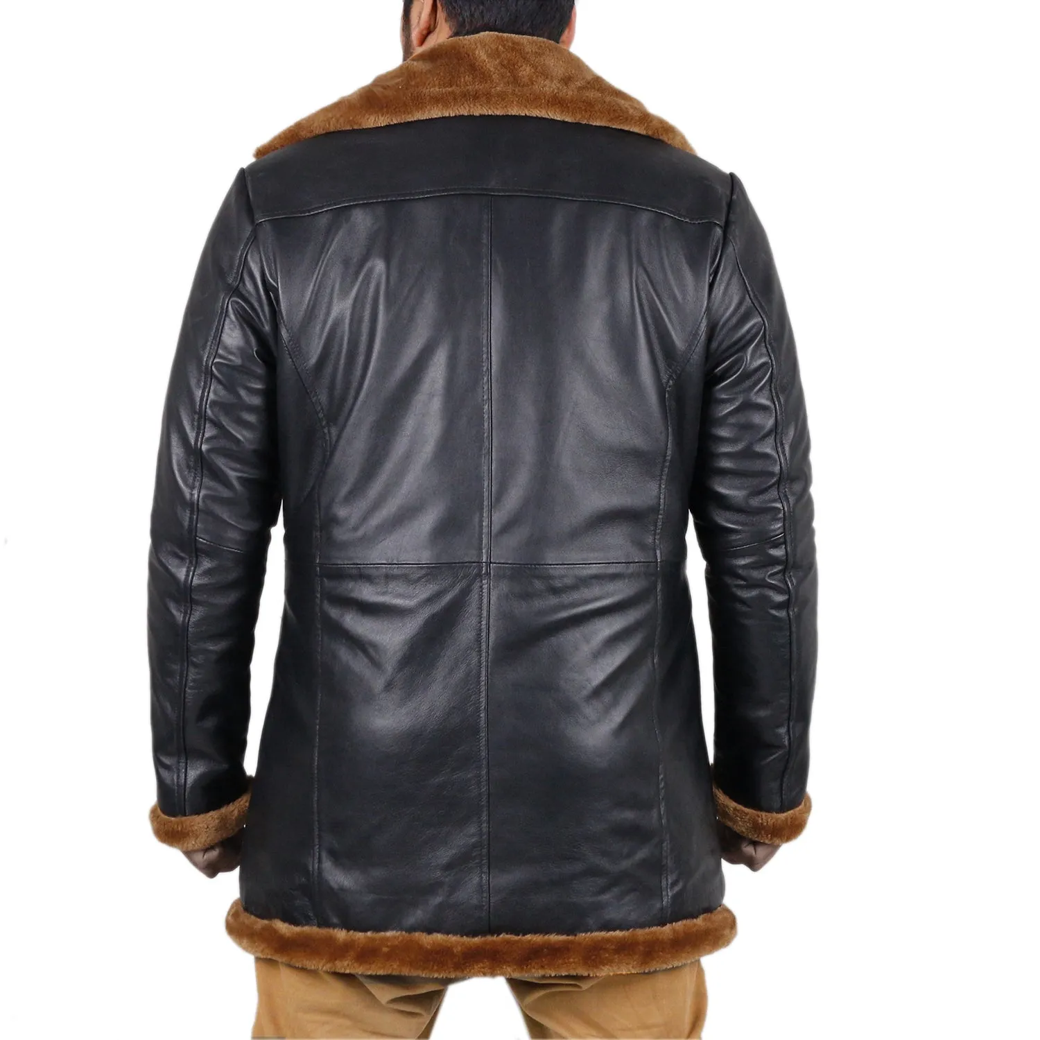 Ulyxis Shearling Lined Leather Overcoat