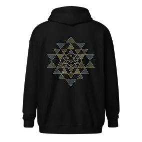 Unisex heavy blend zip hoodie - Sri Yantra